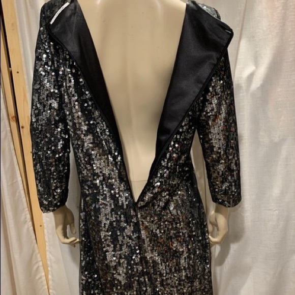 T. Tahari Silver Sequin Night-Out Dress - Picture 9 of 14
